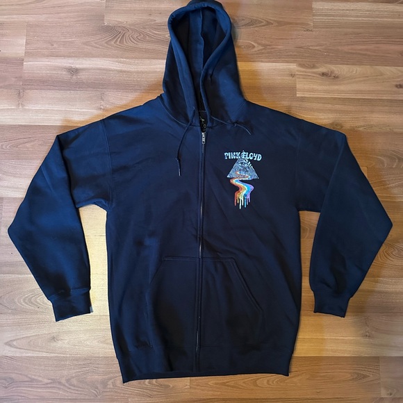 Pink Floyd Dripping Prism Black Graphic Hoodie - Picture 3 of 9